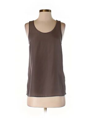 Womens Brown Sleeveless Shell Top